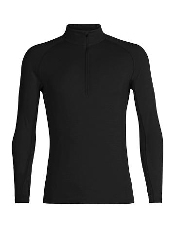 Base Layers Icebreaker BodyfitZone™ Merino 200 Zone Thermal Long Sleeve Half Zip Top Homme Noir | FR 1337TCEV